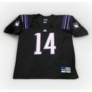 Vintage Adidas Northwestern Wildcats Black Purple #14 Jersey Y2K NCAA Size M